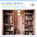 4 Pack Porcelain Light Socket with Outlet and Pull Chain Light Fixture, Bulb Socket with Grounded Outlet, E27/e26 Base, Porcelain Box Mount for Indoor Garage Closet Lighting