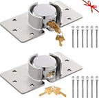 2 Pack Van Door Lock, 73MM Heavy Duty Solid Steel Hidden Shackle Padlock and Hasp Set Keyed Different, with 4pcs Keys and 80mm Screws for Vans, Trucks, Gates, Trailer