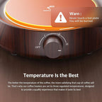 SWEETFULL Mug Warmer for Coffee and Tea Coffee Mug Warmer Set W/Mug and Lid Coffee Warmer As Coffee Gifts for Desk Office Coffee Lovers. （20W Cup Warmer Candle Warmer Auto Shut Off） (Wood Grain)