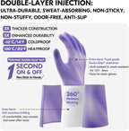Vgo... Household Cleaning Gloves,Double-layer,Lined Dishwashing Gloves,Long Sleeves for Kitchen,Bathroom Cleaning(TP1117)