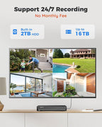 REOLINK Smart 5MP 8CH Home Security Camera System, 4pcs Wired PoE IP Cameras Outdoor with Person/Pet/Vehicle Detection, 4K 8CH NVR with 2TB HDD for 24-7 Recording, RLK8-520D4-5MP