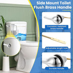 Saillong Universal Toilet Flusher Replacement Kit, Fill Valve, 2-Inch Flapper, Side Mount Handle Lever, Water-Saving, Adjustable Toilet Repair Kit Inside Tank, Easy to Install(1 Set,Dark Grey, Black)