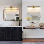 Gold Brass Hardwired Picture Light, 30" Knurled Dimmable Rotatable 360° Picture Lights for Wall, Vanity Light, Gallery Wall Light, Art Lighting, Picture Frame Light,Include Bulb