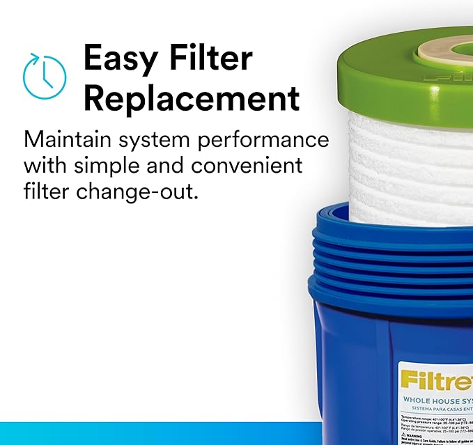 Filtrete Large Capacity Whole House Grooved Replacement Water Filter 4WH-HDGR-F01, 1-Pack, for use with 3WH-HD-S01 System