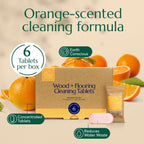 CLEANOMIC Wood and Flooring Cleaning Tablets (6 Pack) - All-Purpose Multi-Surface Household Cleaner Tablets (Orange Scent)