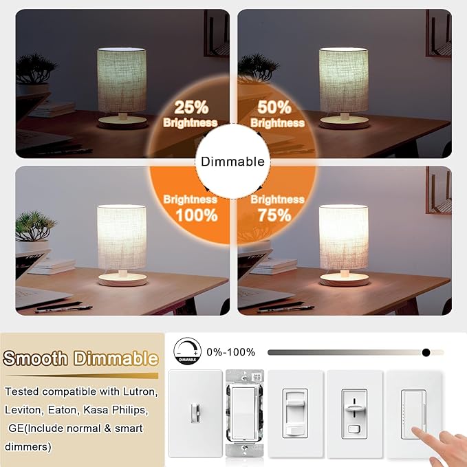 3.2 Inch 4000K Neutral White E26 LED Bulb 60 Watt Equal, AC 120V 600LM Edison Bulbs Dimmable, 6W T10 Tubular Filament Light Bulbs Clear Glass for Fan Pendant Wall Light, UL Listed-4 Pack