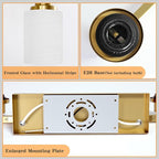 Gold Bathroom Vanity Light,10-Light Brushed Gold Bathroom Light Fixtures with White Frosted Glass,64.5in Wall Lamp Sconces for Mirror Bedroom,Living Room Hallway,E26