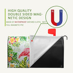 Pink Flamingo Tropical Magnetic Oversized Mailbox Cover Summer Palm Leaf Decoration 25.5x21 Inch Jungle Floral Mailbox Wrap for Garden Decor
