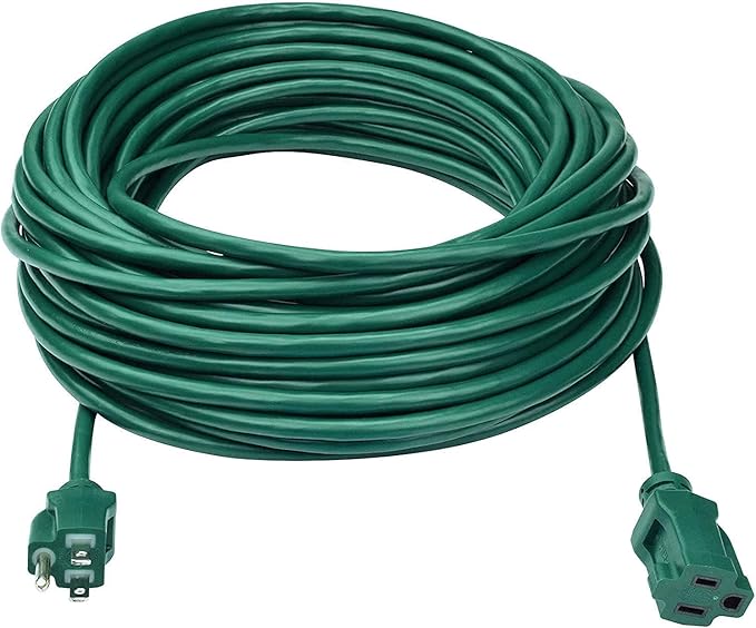 Clear Power 16 Gauge 3Prong Cords (16/3-3 Prong Grounded Plug, Green, 80 ft)