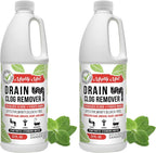 Mighty Mint Drain Clog Remover, Safe for Pipes and Septic, Dissolves Hair & Grease, Clears Blocked Drains and Deodorizes, Natural Mint Scent, 32oz (Pack of 2)