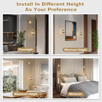 KCO Lighting Modern Glass Globe Wall Sconce Minimalist Gold Wall Mounted Sconce Light with Smoke Grey Lampshade Round Wall Lamp for Bathroom Mirror Bedroom (Smoke Grey-2PC)