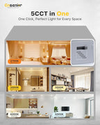 Ensenior 6 Pack 8 Inch LED Recessed Light, Dimmable, 2700K-5000K 5CCT, 1600LM High Brightness, 18W 120V, Damp Rated, Ultra-Thin Canless Wafer Light - ETL & FCC & IC