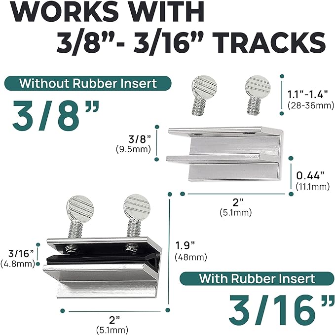Window Locks, 15 Pack for Vertical and Horizontal Windows, Sliding Locks, Adjustable Aluminum Stoppers, Window Security, No-Drill Install, Fits Tracks up to 3/16" Wide