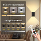 Battery-Operated Motion Sensor Wall Light: 5000mAh Rechargeable Wall Sconce Set of 2 Motion Sensored Closet Light Magnetic Stair Lights Indoor Wireless Wall Sconces Night Light for Bedroom Hallway