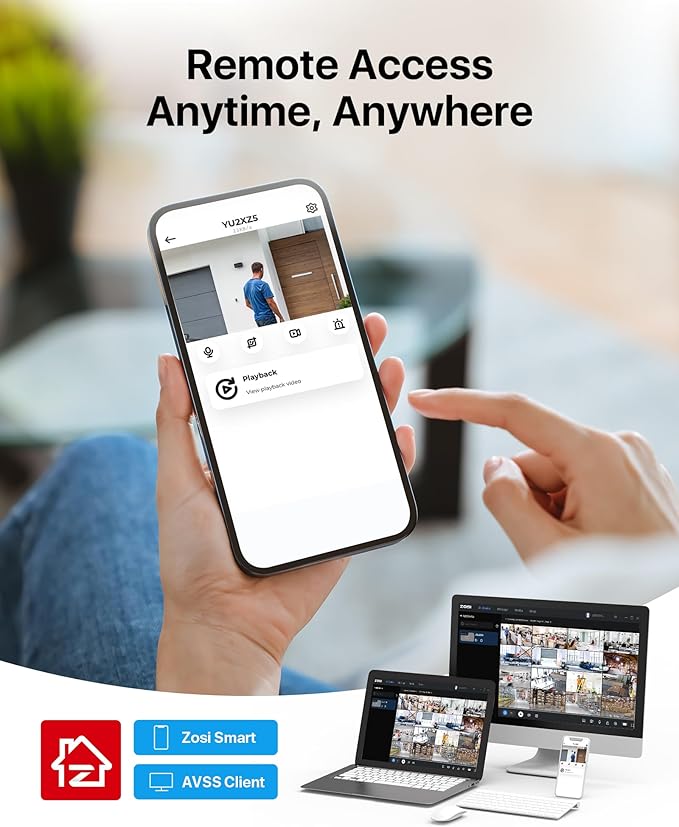 ZOSI 32 Channel 4K PoE Security Camera System, 32x 8MP Spotlight Commercial Cameras Outdoor Indoor, Face Person Vehicle Detection, 2 Way Audio, 32CH 4K Surveillance NVR with 8TB HDD for 24/7 Recording