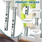 Zonon 6 Pcs 4 Hole Die Cast T Shaped Pivot Bar 3 Inches Mental Window Pivot Bar Sturdy Window Replacement Parts for Home Replacement (Steel)