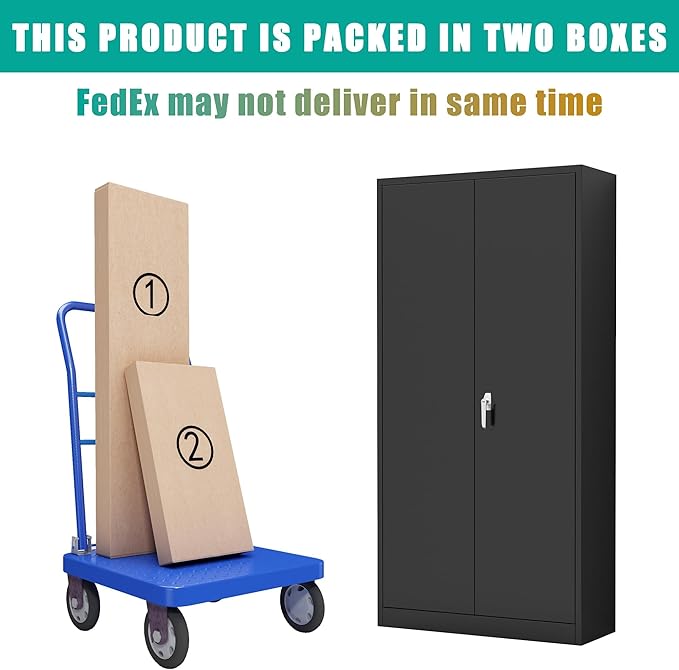 Black Metal Storage Cabinet with Door, Locking Steel Cabinet with 4 Adjuestable Shelves, Tall Lockable Garage Tool Storage Cabinet for Home, Office, Pantry, Assembly Required