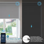 SmartWings Motorized Smart Blinds with Remote, Custom Automatic 100% Blackout Roller Shade Compatible with Alexa/Homekit/Google, Electric Smart Blinds for Indoor Windows, Vinyl Dark Grey