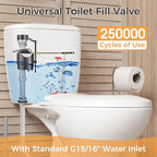 Universal Toilet Flusher Replacement Kit, Fill Valve, 2-Inch Flapper, Handle Replacement, Adjustable, Quiet, Easy to Install, Complete Toilet Parts Inside Tank Kit (Black, 2-Pack)