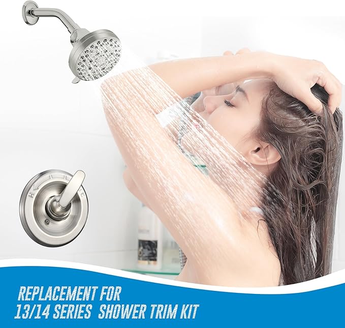 Replacement for Delta Classic 13 Series Single-Function Trim Kit, T13010 Shower Handle, Fit Delta Shower Valve R10000 Series, Brushed Nickel (Cartridge Included)
