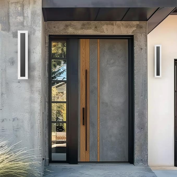 LamQee 15.8 Inch Long Outdoor Wall Lights Modern Exterior Lighting Fixtures for House, Waterproof 3000K 11W 550LM LED Linear Outdoor Wall Sconces Lighting for Porch Patio Garage Door Yard Indoor