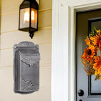 Special Lite Floral Vertical Wall Mount Mailbox - Swedish Silver Cast Aluminum Mailbox for Wall Mount - SVF-1001-SW