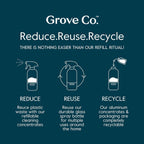 Grove Co. Tub and Tile Cleaner, Refill Concentrate (6 x 1 Fl Oz) Plant-Based Household Cleaning Supplies, No Plastic Waste, 100% Natural Lemon & Eucalyptus Fragrance, 3 x 2 Pack Refills