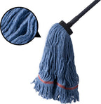 Matthew Large Commercial&Residential Mop Heavy Duty Industrial Mops w/Screw-on Handle(Fit Standard American Screw) Looped-End String Wet Cotton Mops for Home,Office,School - 4 Set&4 Mop Replacements