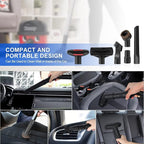 11Pcs Universal Vacuum Attachment Kit 1-1/4" Vacuum Hose Adapter Wet Dry Plastic Vacuum Cleaners Accessories with Extension Wand Horse Hair Brush Flexible Crevice Tool Adapter for Shop Vac Attachment