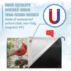Winter Cardinal Bird Magnetic Mailbox Covers Christmas Branches Snow Mailbox Wraps Standard Size 21 X 18 Post Letter Box Covers Home Garden Outdoor Decorations