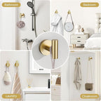 Brushed Gold Towel Bar Set 10 Pieces Bathroom Hardware Accessories Set Towel Rack Set for Bathroom SUS304 Stainless Steel Toilet Paper Holder Wall Mounted, 23.6 Inch