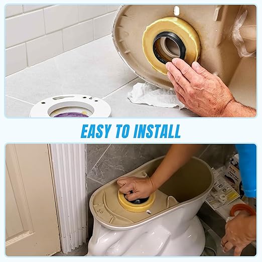 Toilet Wax Ring 2 Pack, Wax Ring for Toilet Base with Polyethylene Flange for 3 Inch or 4 Inch Floor-Mounted Toilet Drain Pipe