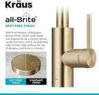 KRAUS Oletto Single Handle Pull Down Kitchen Faucet with QuickDock Top Mount Installation Assembly in Spot Free Antique Champagne Bronze, KPF-2620SFACB