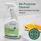 Clean Republic All-Purpose Cleaner, Daily Use Cleaning Spray for Kitchens, Bathrooms, and More, 32 Fluid Ounce Bottle, 2-Pack