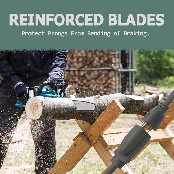 Indoor Outdoor Extension Cord 30 FT Waterproof, 16/3 Gauge Heavy Duty Gray Extension Cords, 13A 1625W SJTW Extension Cord with 3 Prong Grounded Plug, Great for Tools, Lights, UL Listed.