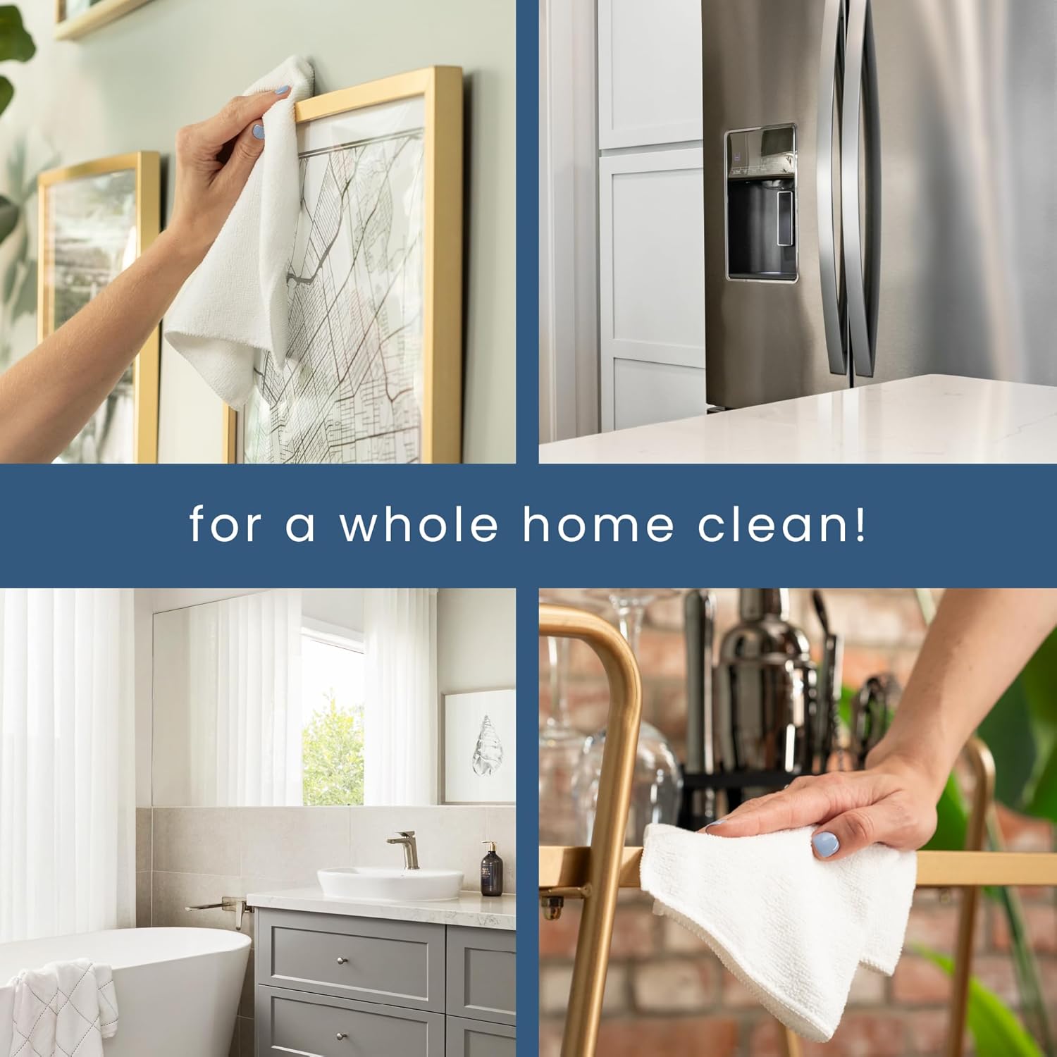 S&T INC. 50 Pack Microfiber Cleaning Cloth, Bulk Towels for Home, Reusable Microfiber Towels for Cars, Cleaning Rags, White, 11.5 Inches x 11.5 Inches, 50 Count