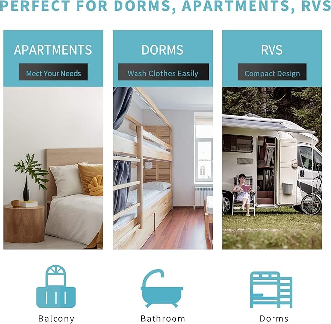 Auertech Portable Washing Machine, Mini Twin Tub Washers with 9lbs Washer, 5lbs Spinner, Compact Laundry Washer with Time Control, Small Washing Machine for Apartments, Dorm, RV