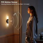 Motion Sensor Wall Lights with Remote Control, LED Rechargeable Battery Operated Wall Sconces Set of Two for Bedroom, Indoor Wireless Wall Lamps for Living Room, Hallway, Stair, Black 2 Pack