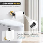 TQKAG Black and Gold Bathroom Hardware Set 6-Piece Bathroom Accessory Set 23.6 Inch Round Stainless Steel Towel Bar Set Wall Mounted