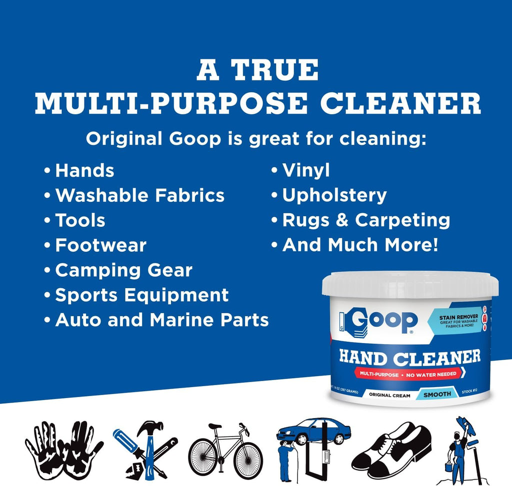 GOOP Original Multi-Purpose Waterless Hand Cleaner and Stain Remover - 14 oz Can (Pack of 3)