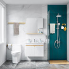 TNOMS 4-Piece Modern Gold Bathroom Hardware Accessories Set - Towel Bar & Holder, Stainless Steel, Wall Mounted, 23.6 Inch