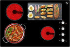 K&H 4 Burner 30 Inch Built-in Electric Stove Top Radiant Ceramic Cooktop Knob Control 240V 7200W CE30-7206K