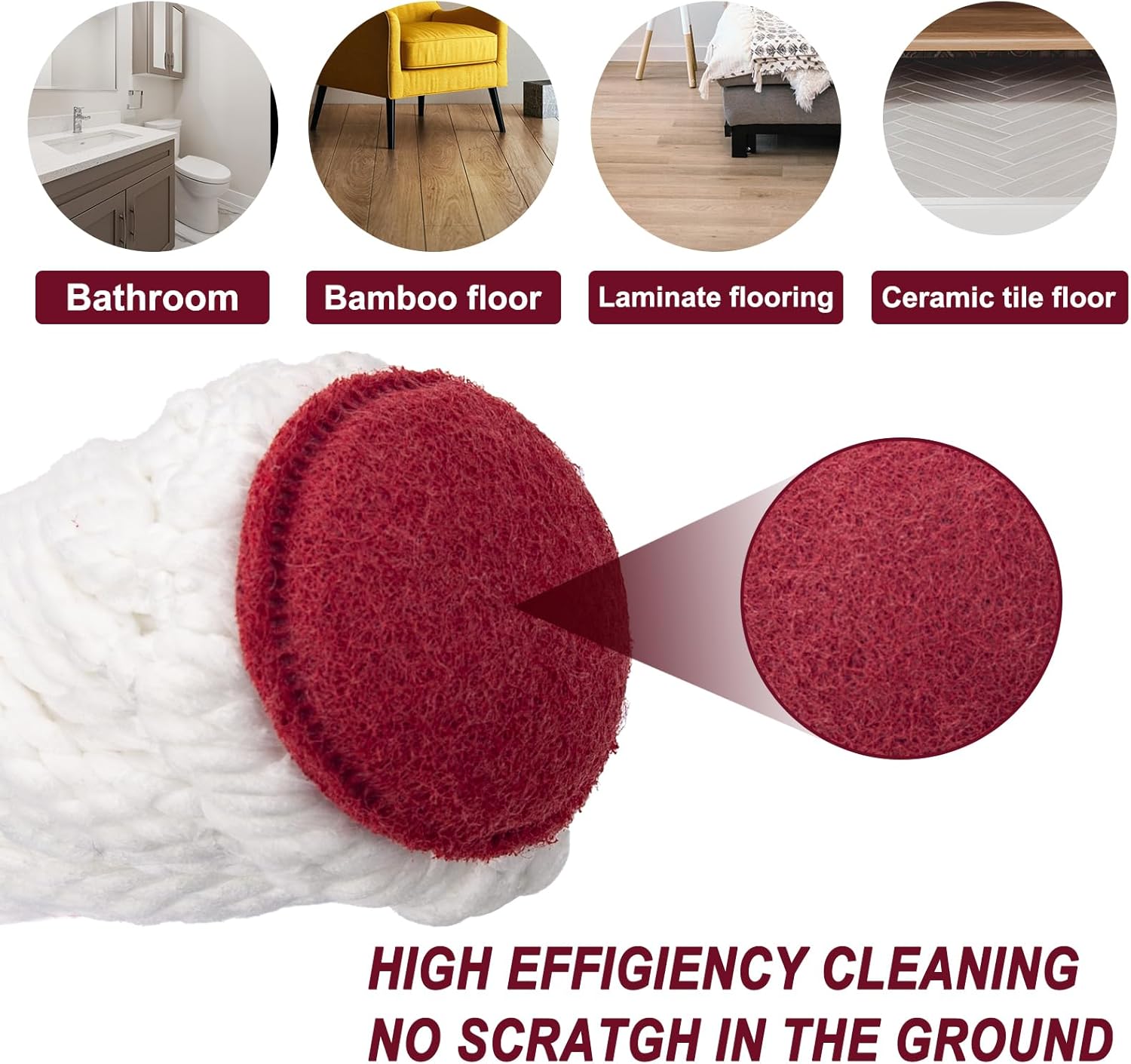 KeFanta Self Wringing Mop for Floor Cleaning, Microfiber Floor mop with 57 " Long Handle, Easy Wringing Mop for Kitchen Hardwood Bathroom Garages Warehouses Vinyl Tile Laminate Home Office