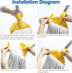 6 Pack Heavy Loop End Cotton String Mop Head Heavy Duty Mop Head Commercial Refills Mop Head Replacement for Home Industrial Commercial Floor Cleaning(White, Green)