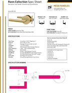 Mega Handles Ronn Dummy Lever Door Handle Set for Closet or French Doors, Single Side, Non-Turning Reversible Door Levers, Fits All Standard Door Sizes, Screws Included - Satin Nickel (2 Pack)