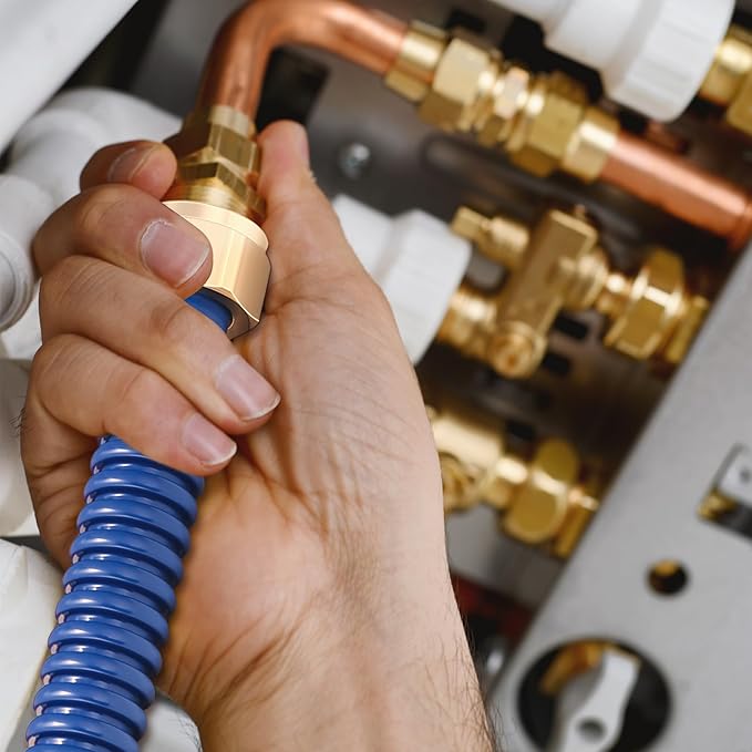 Solimeta 2 Pack Stainless Steel Corrugated Water Heater Connector, 18" Red and Blue for Water Heater