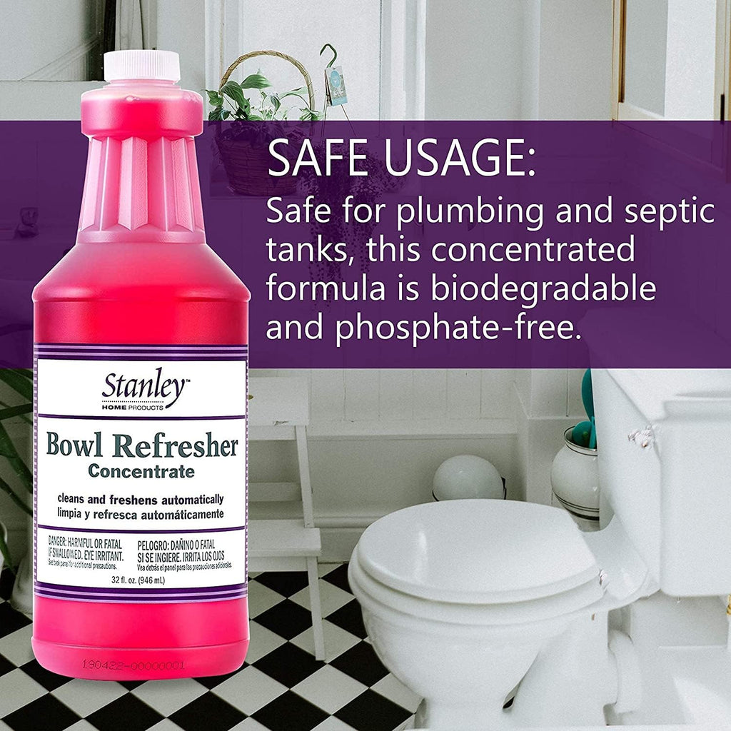 STANLEY HOME PRODUCTS Bowl Refresher Concentrate – Cleans and Freshens Toilets Automatically – 32 fl. oz. (4 Pack)