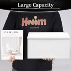 Dalmbox Wall-Mount Mailbox Large Mailbox for Post Rust-Proof Galvanized Steel Box for Outside or Townhouse Horizontal Style, White, 15.7” x 4.3” x 9.4”