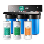 iSpring WGB31B-PF Whole House Water Filter System, SGS-Tested to Remove up to 99% PFAS, 3-Stage Filtration Reduces Sediment, Chlorine, Taste & Odor, 10-Inch Filters, 1" Inlet/Outlet