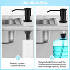 CREA Kitchen Soap Dispenser Countertop Soap Dispenserfor Kitchen Sink Black Built in Sink Soap Dispenser Top Fill Deck Mount Dispenser for Bathroom with 39" Tube Large Capacity 17 OZ Bottle